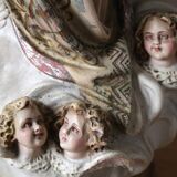 Plaster statuette of the Virgin of Olot with glass eyes. Early 20th century.