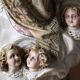 Plaster statuette of the Virgin of Olot with glass eyes. Early 20th century.