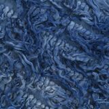 4x9 handmade wool blue vintage rug, 122x266cm