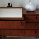 Vintage Danish teak dressing table chest of drawers from the 1960s