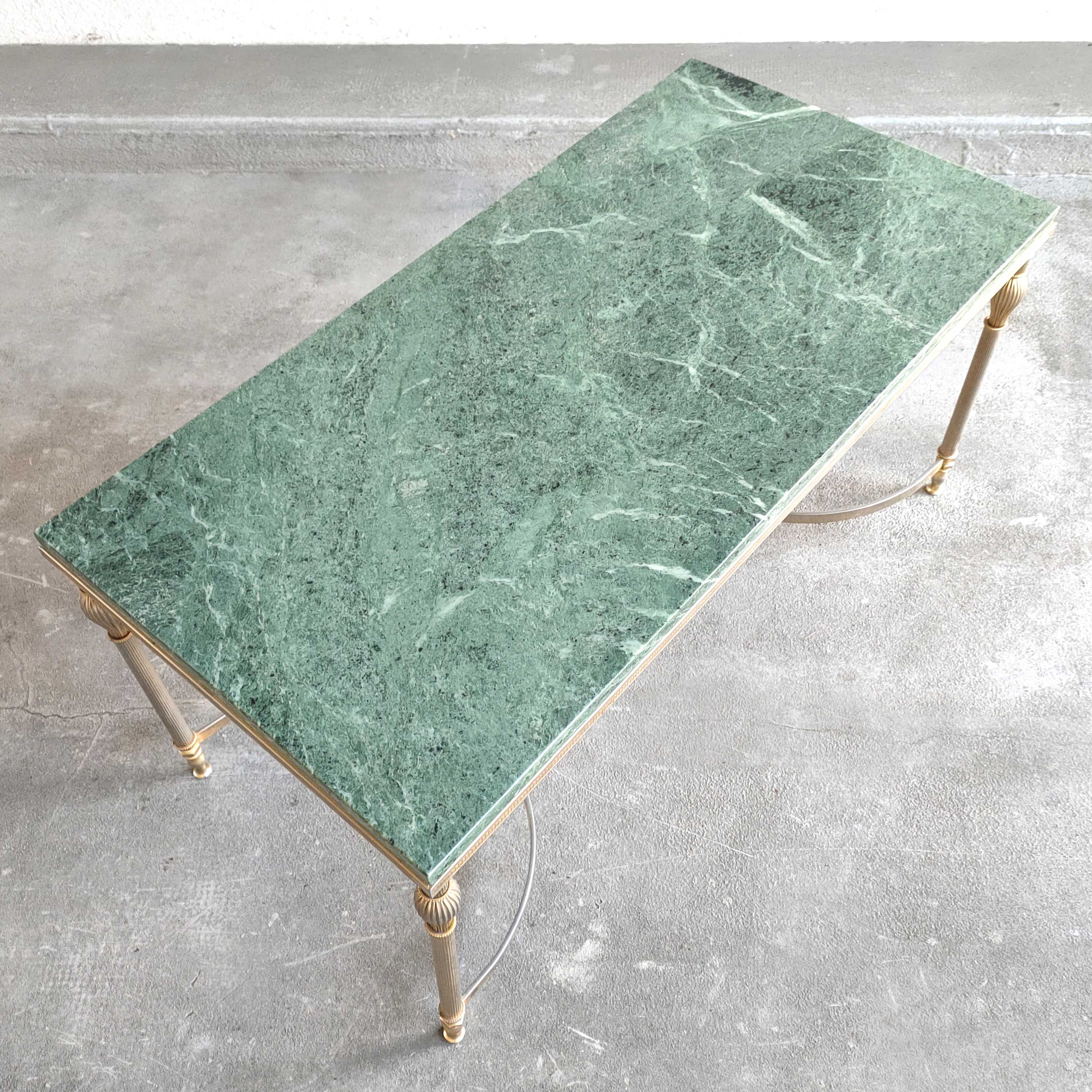Gold and green marble coffee table