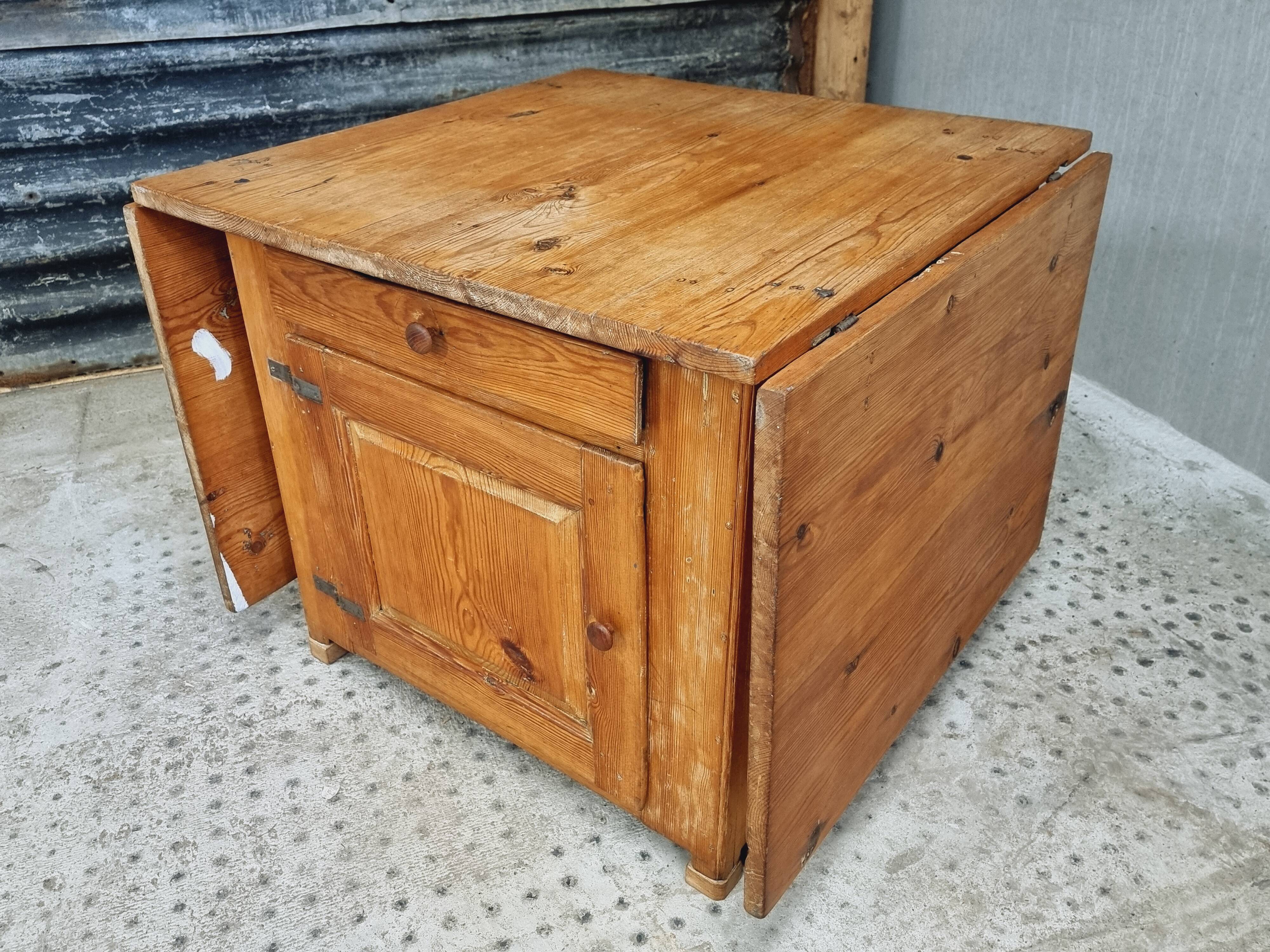 Antique Swedish table folding table with plenty of storage space