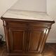 Antique wood-panelled sideboard with white marble top – Circa 1880