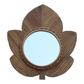 Miroir en rotin par Vivaï del Sud, Italie 1970