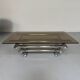 Space coffee table from the 70s, tubular metal and glass, Italian design