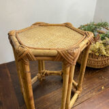 Low rattan stool