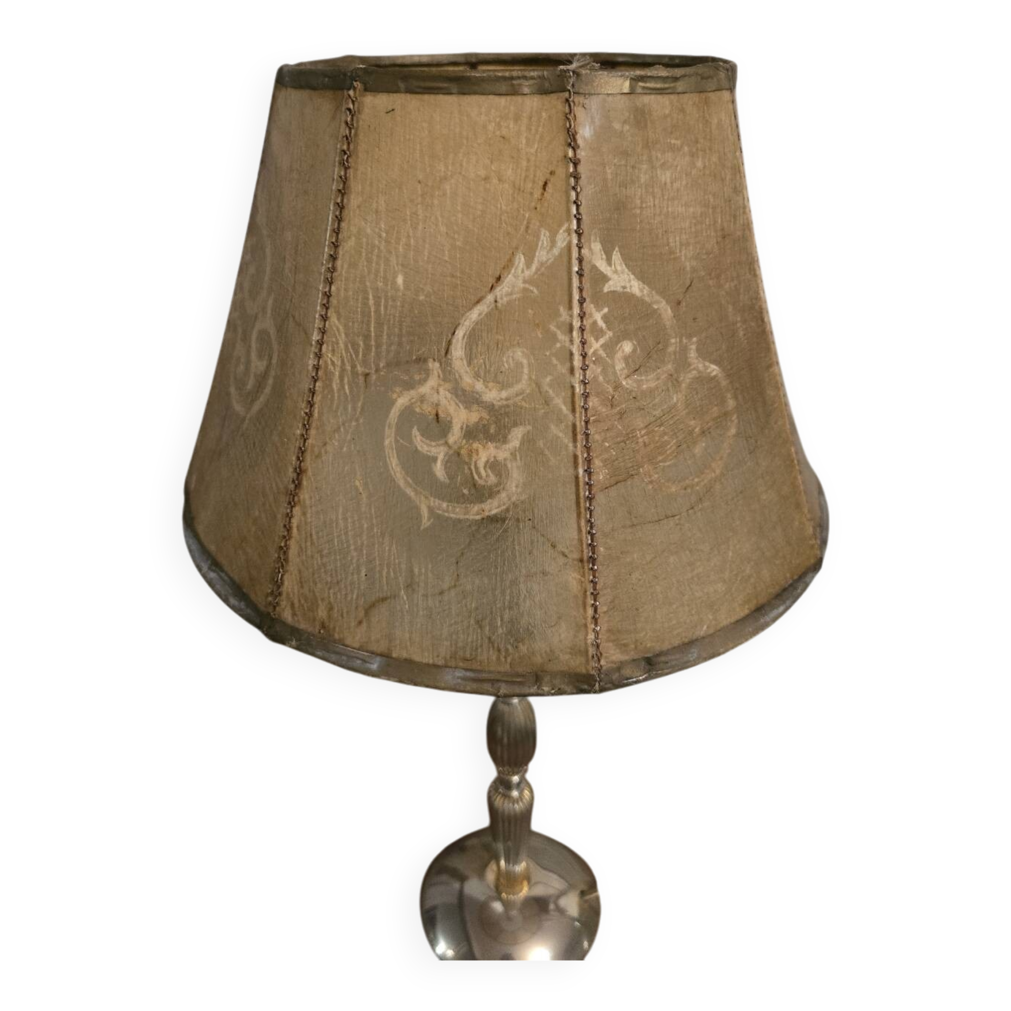 Antique lampshade in leather