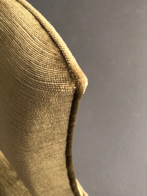 Chaises années 50 en velours vert bronze