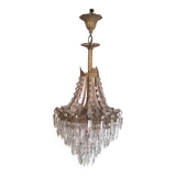Lustre ancien forme montgolfière en laiton 4 feux