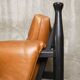 c. 1970 - Pair of lounge chairs in lacquered beech and cognac leather - France