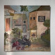 Huile sur panneau paysage