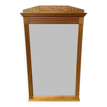 Bevelled oak Art Deco mirror 133x80