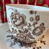 Tasse et sous-tasse fleurs marron Vaisselle anglaise