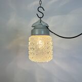 Vintage White Porcelain Pendant Light, 1970s