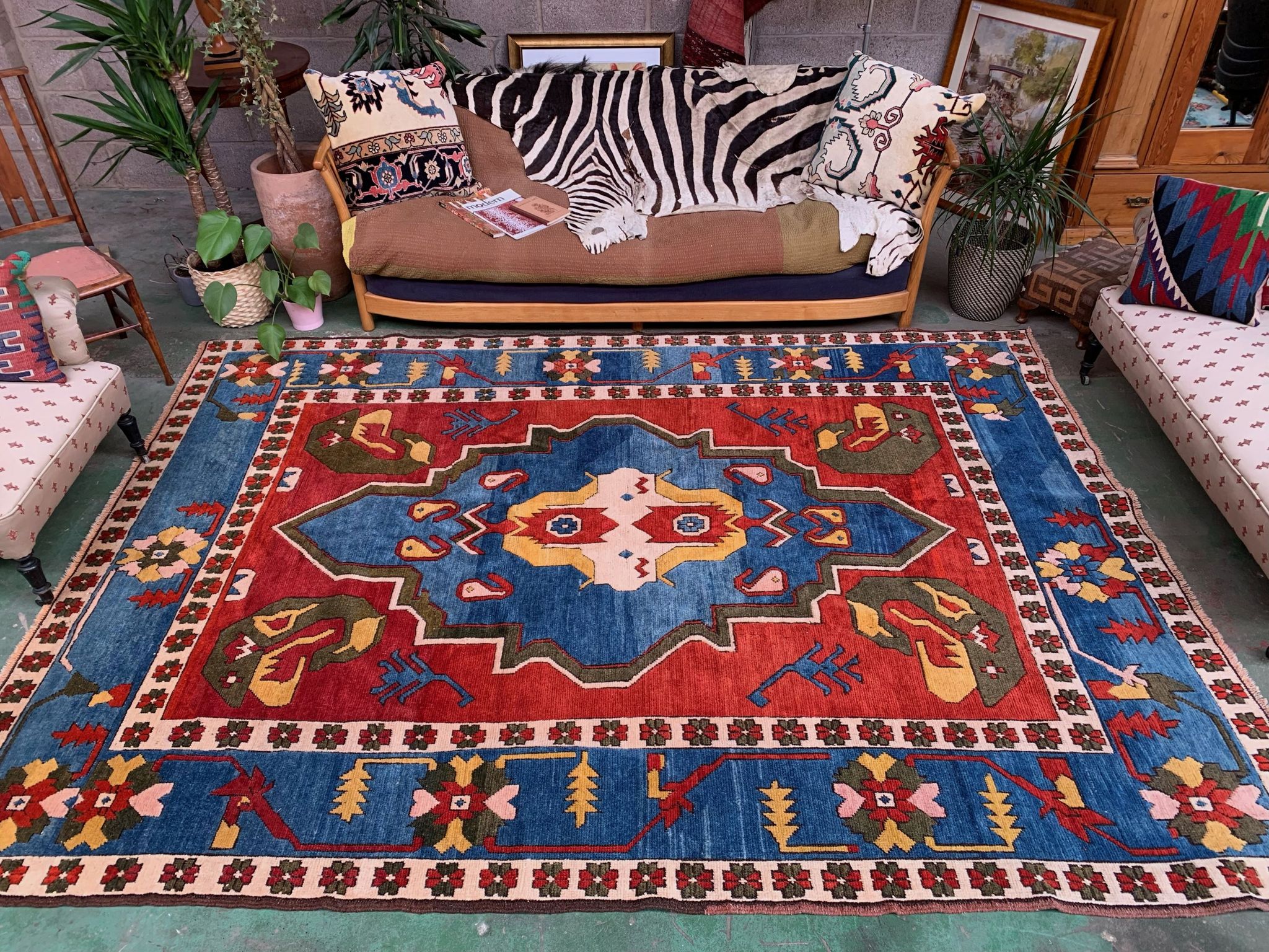 Old turkish kazak rug oriental, 306x221 cm