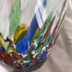 Large blown glass vase with polychrome inclusions in the Murano style.