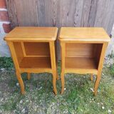 Pair of bedside nightstands with vintage wooden case