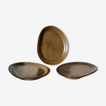 Trio of stoneware plates