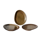 Trio of stoneware plates