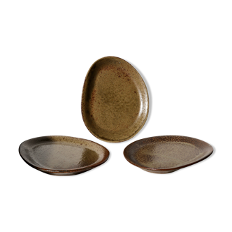 Trio of stoneware plates