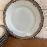 Set of 8 earthenware plates signed KG from the 1930s