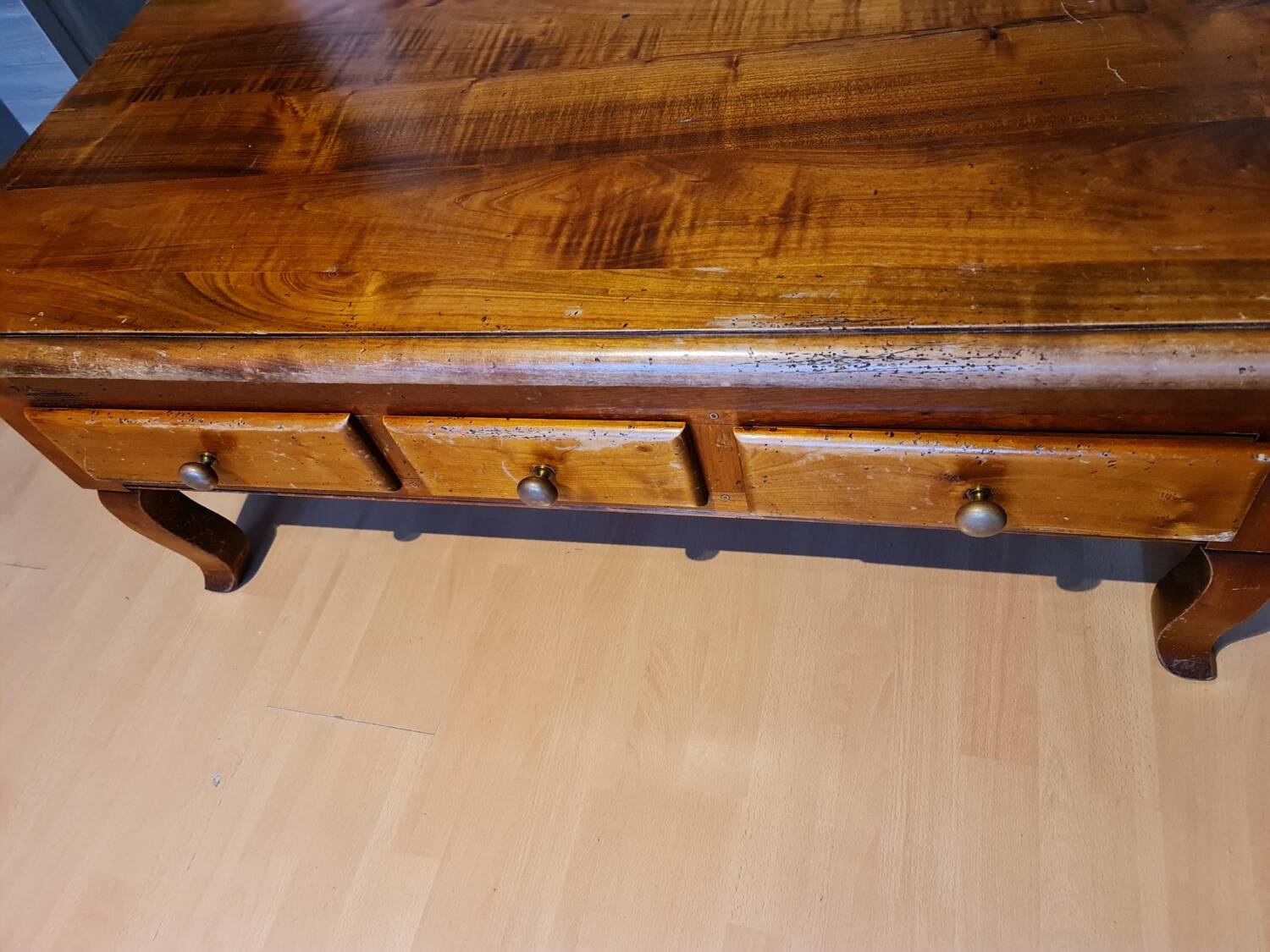 Antique solid wood coffee table