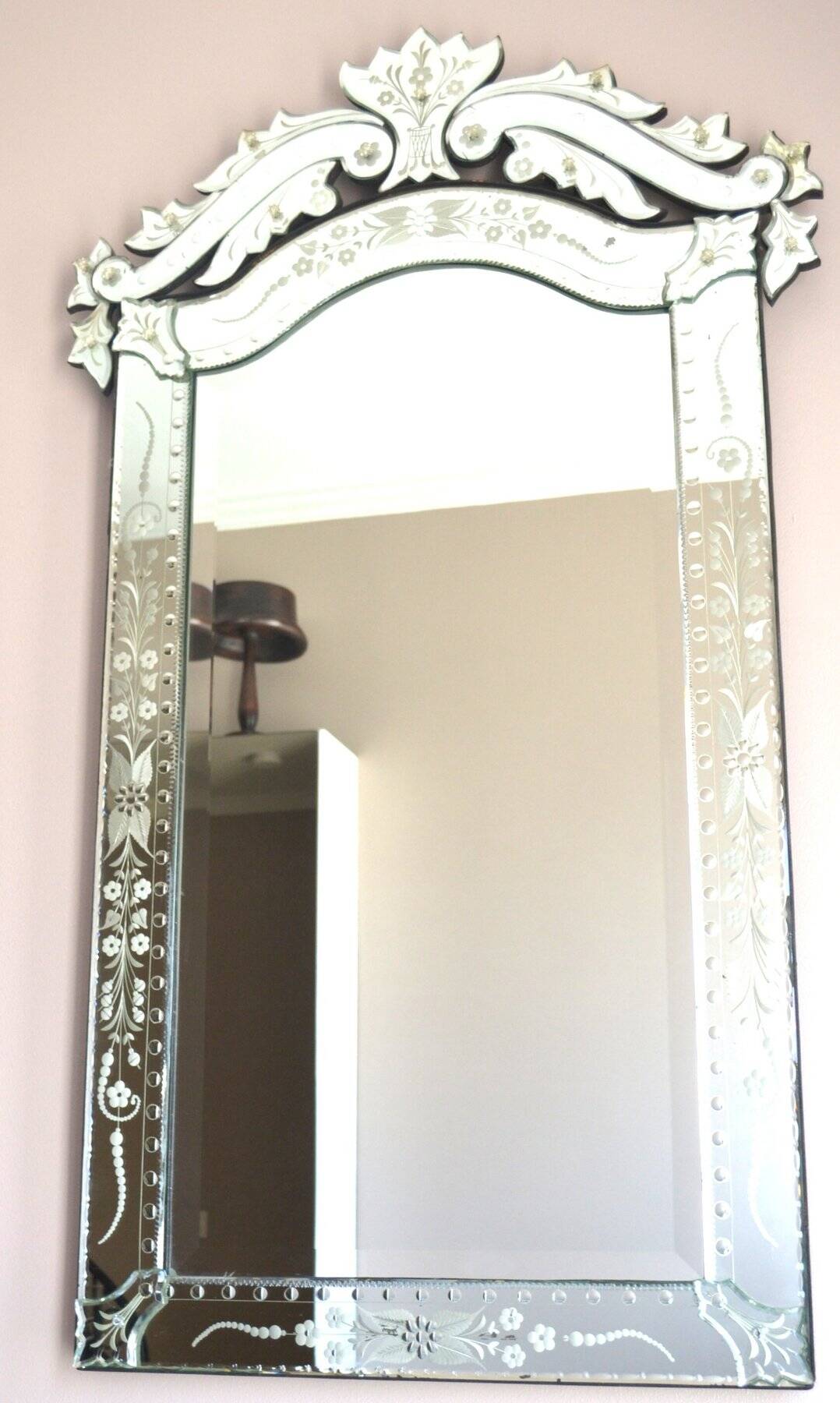 Grand Miroir Vénitien à Fronton, Italie – Début XXe