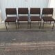 Set of 4 vintage chairs brown fabric