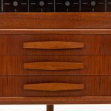 Danish vintage corner cabinet in teak and glass