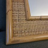 Vintage Mirror Dal Vera Bamboo Rattan 1970