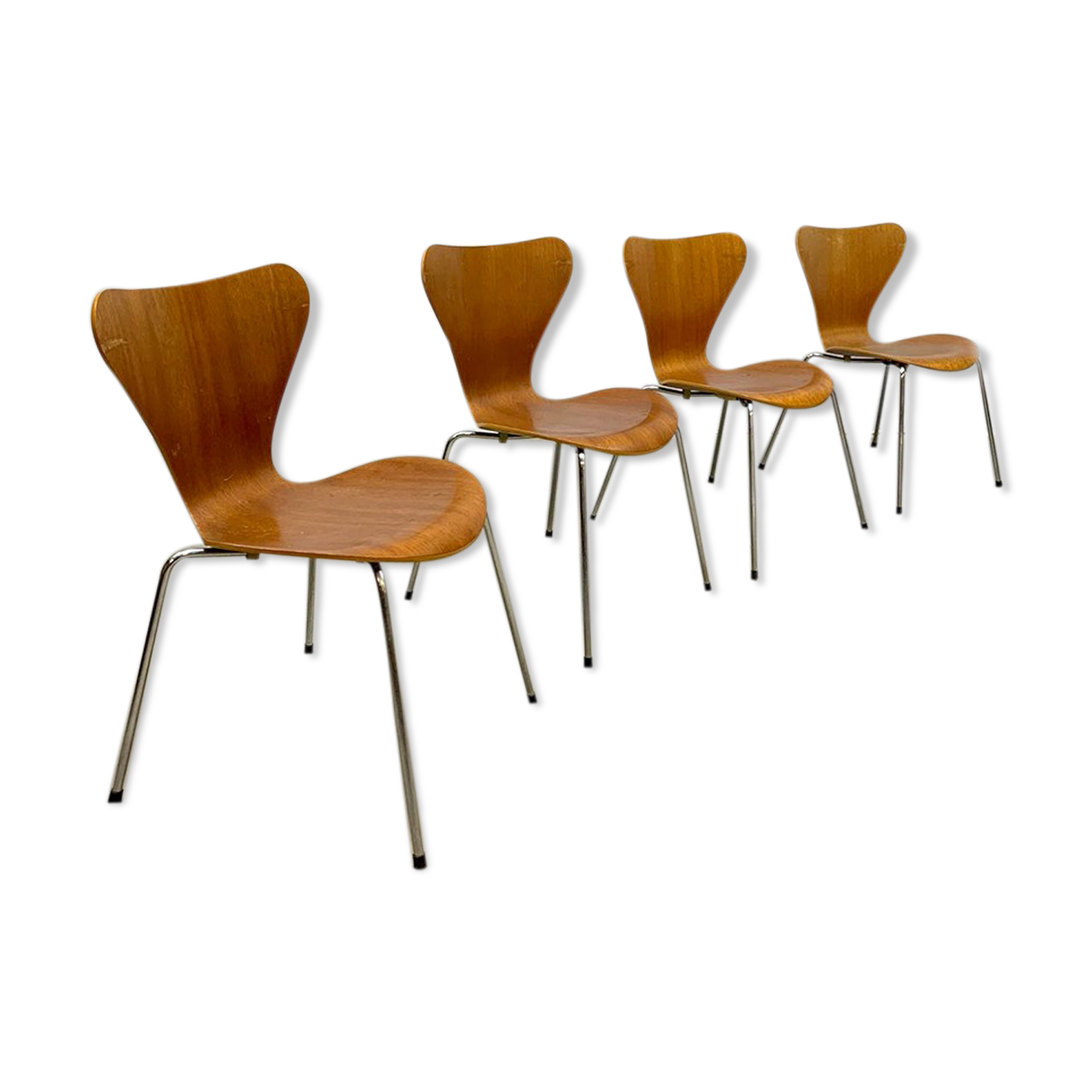 Ensemble de 4 chaises vintage 'Butterfly' 'vlinder' Fritz Hansen Arne Jacobsen