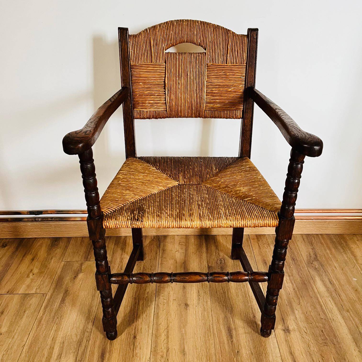 Fauteuil bois et paille