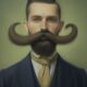 Old portrait - series "The Moustachioed Ones"