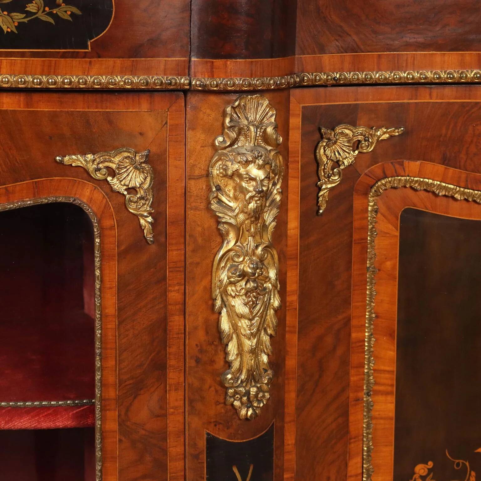 Antique cabinet in various types of wood, United Kingdom, 19th century.