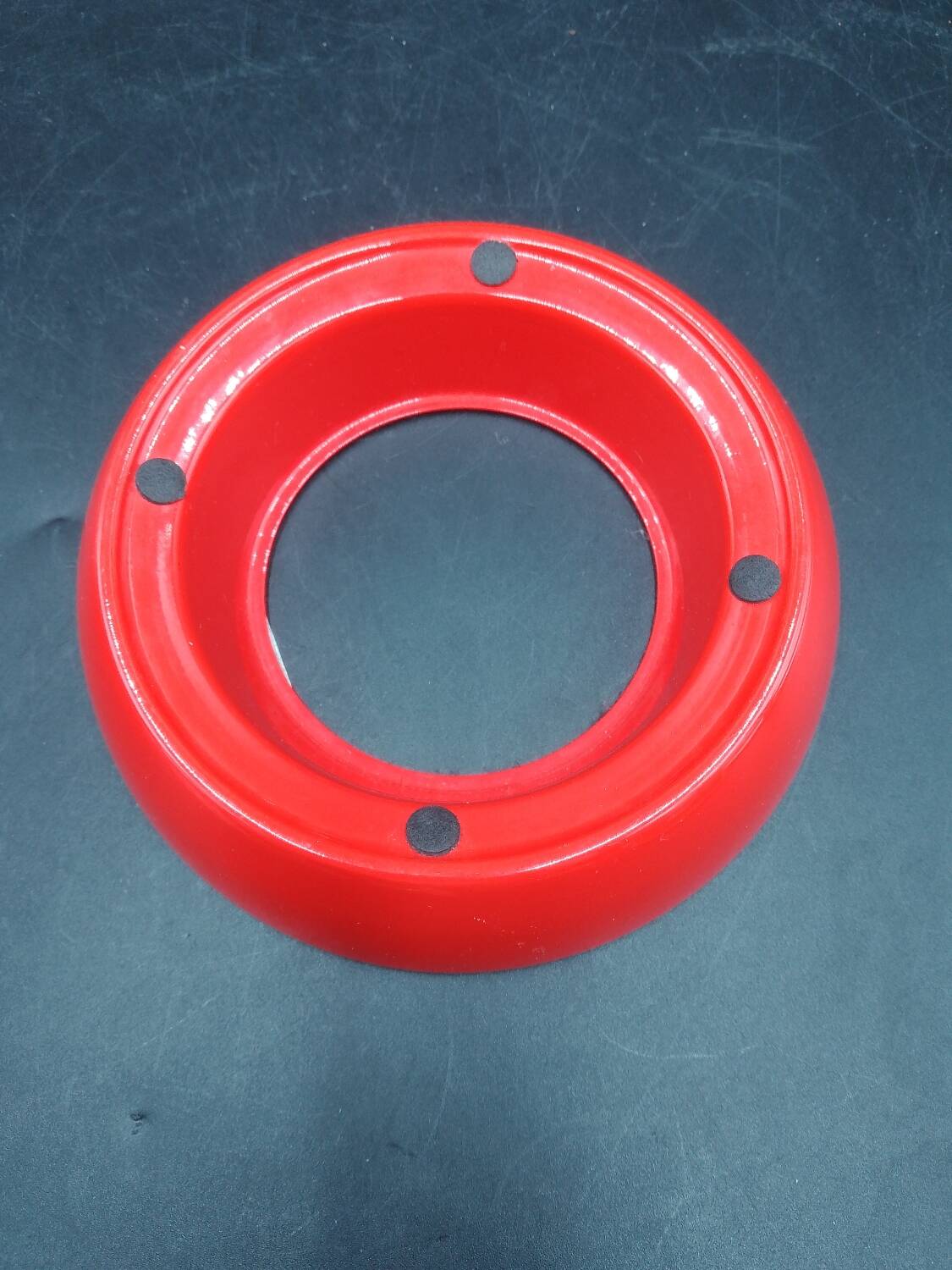 Rare vintage & designer red metal bouboule aluminor mood table lamp