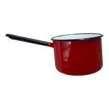 Vintage saucepan, in red enamel made in Finland