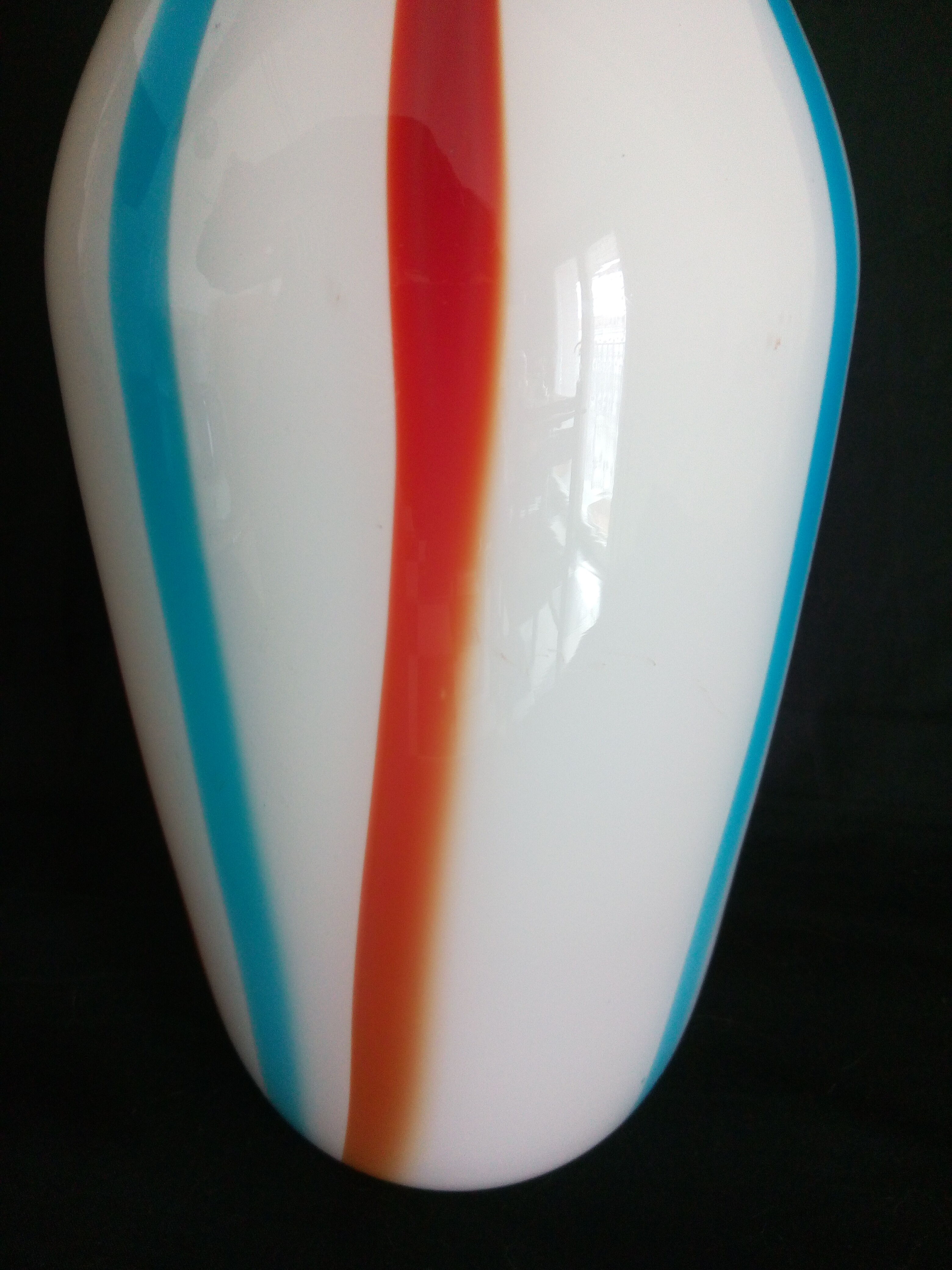 Carlo Moretti vase murano glass blown to the mouth, bottle shape