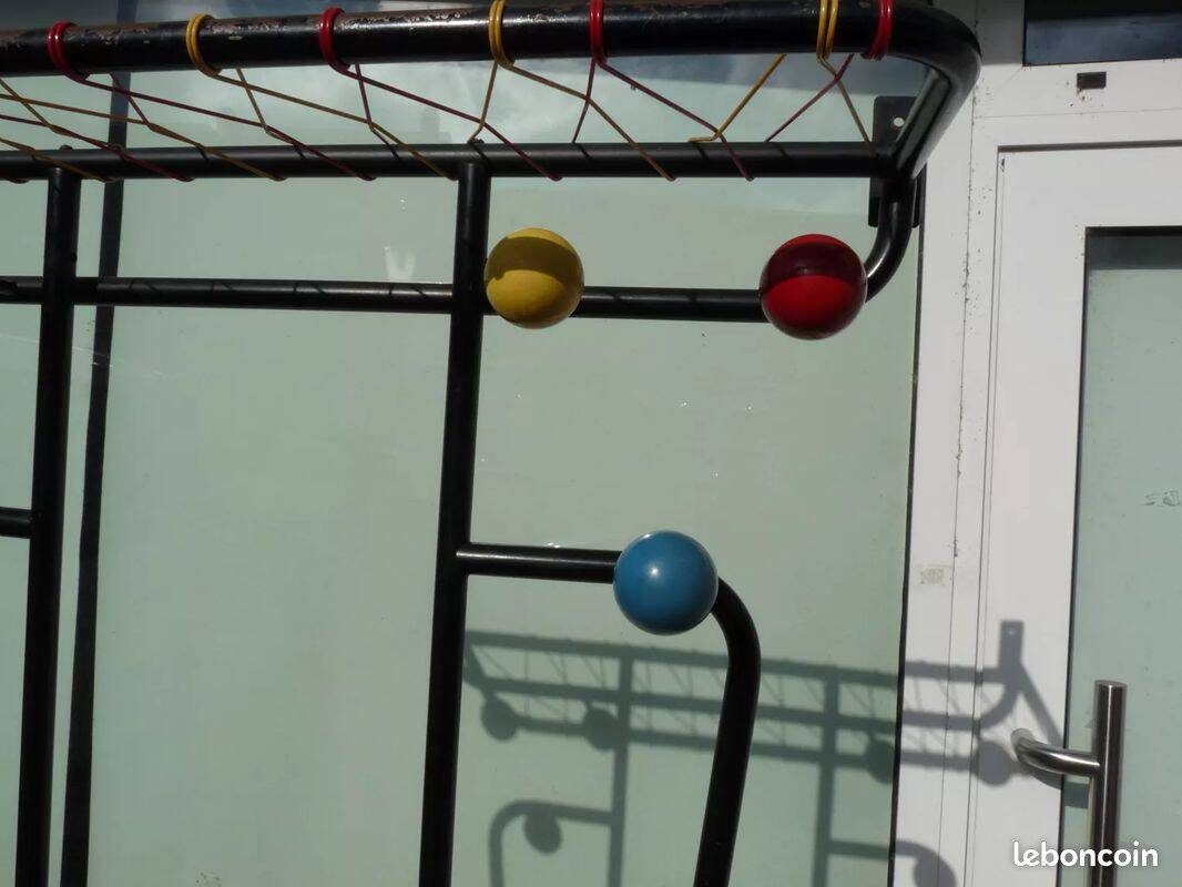 1960s wall-mounted coat rack with colored balls