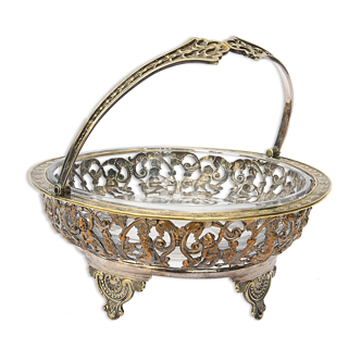 Coupe en verre et métal argenté