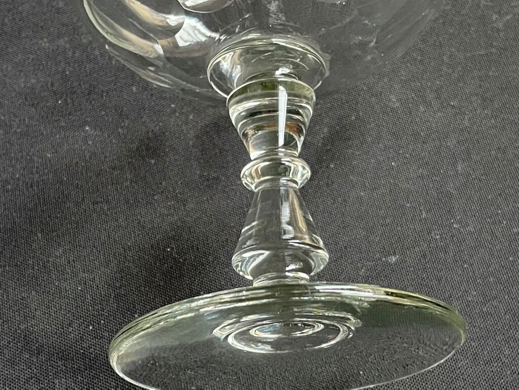 4 champagne glasses 1/2 cut crystal - portieux service alsacien