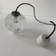 Set of 3 vintage glass pendant lamps