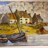 Old painting, Breton landscape XX century