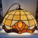 Tiffany-style stained glass pendant, vintage Honsel Germany