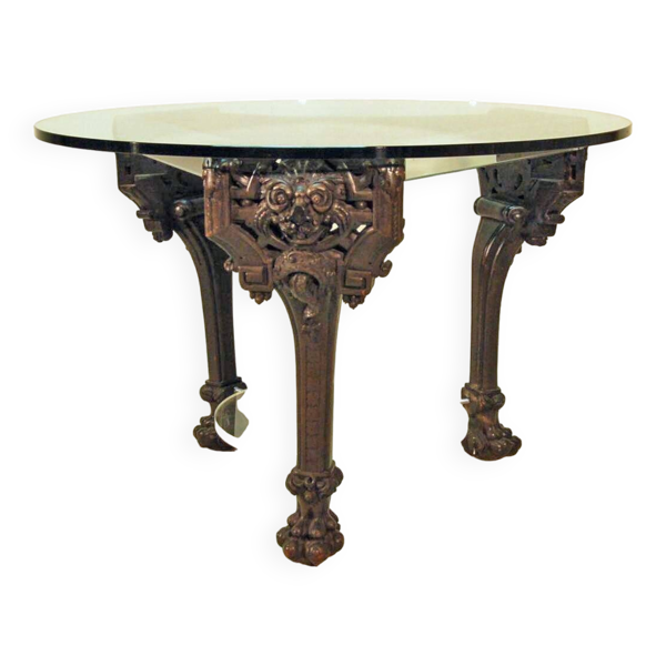 Table Design 70's  à Piétement Sculpté XIXe