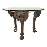 70's Design Table with 19th Century Carved Base