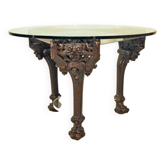 70's Design Table with 19th Century Carved Base