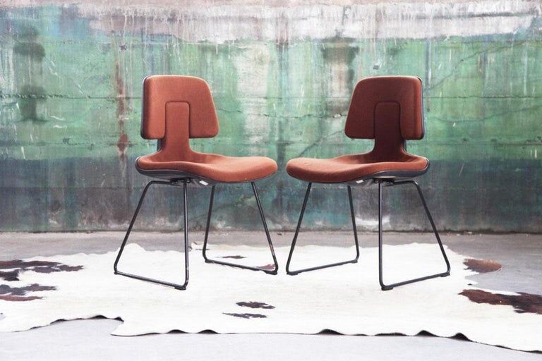 Herman Miller chair in brown wool, 1970s