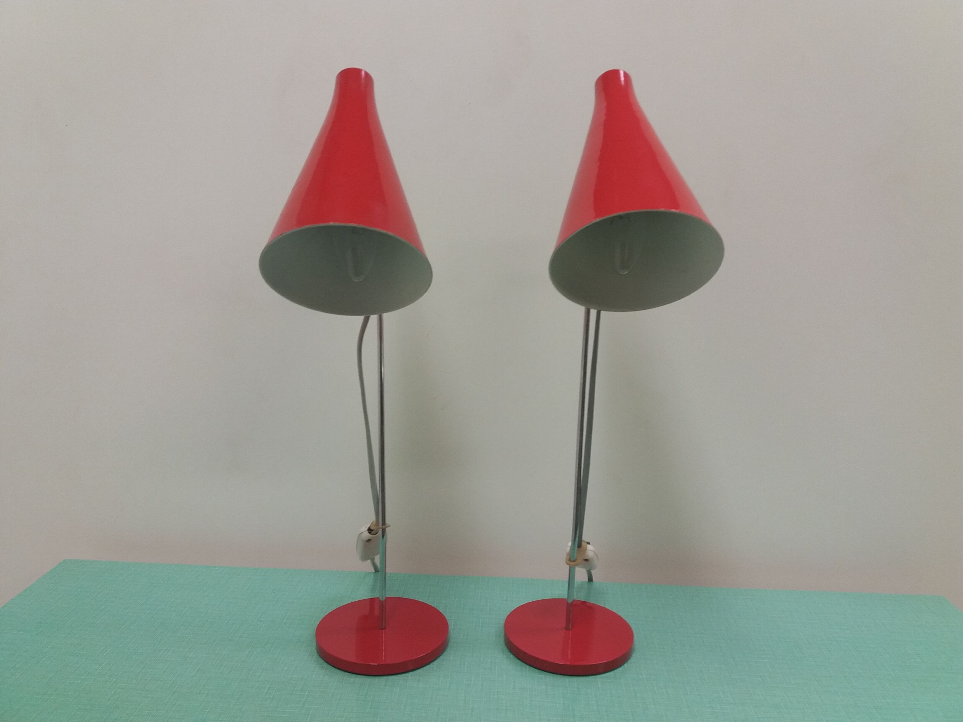 Lampes de table du milieu du siècle par Josef Hůrka pour Napako 1960