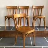 4 vintage Baumann beech chairs