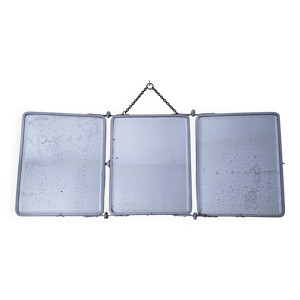 Miroir triptyque chrome - patine